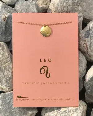 Lucky Feather Zodiac Astrology Necklace - Leo Glow Fish Studios