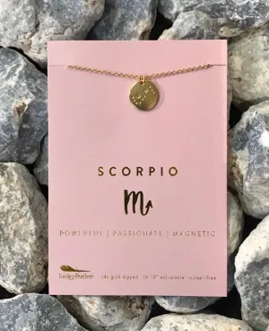 Lucky Feather Zodiac Astrology Necklace - Scorpio Glow Fish Studios