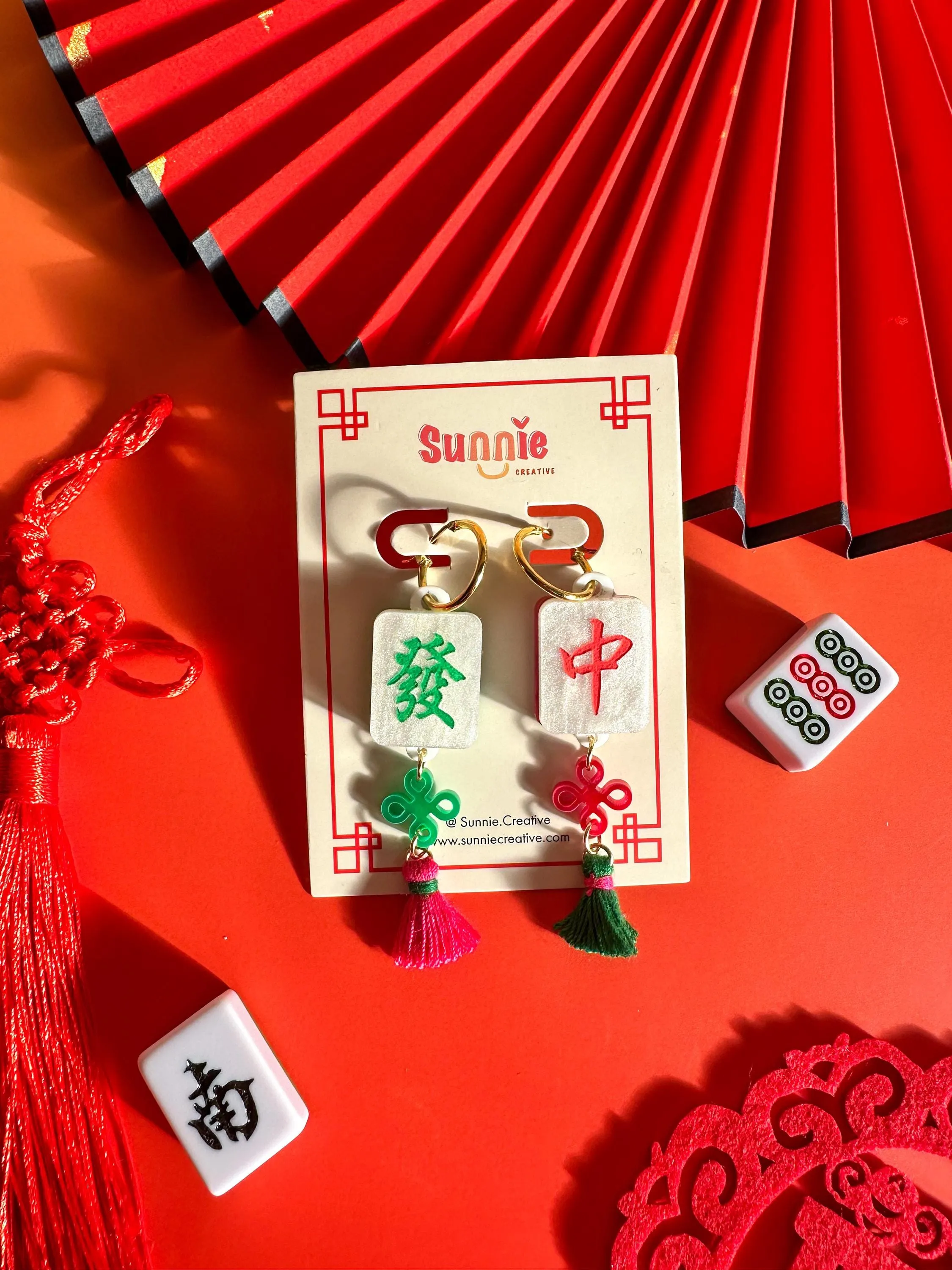 Mahjong Earrings