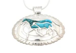 Mare and Colt Concho Pendant