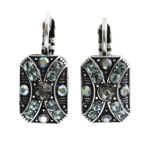 Mariana "Martini" Silver Plated Rectangle Art Deco Crystal Earrings, 1080/2 215-3