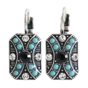 Mariana "Zanzibar" Silver Plated Rectangle Art Deco Crystal Earrings, 1080/2 1081