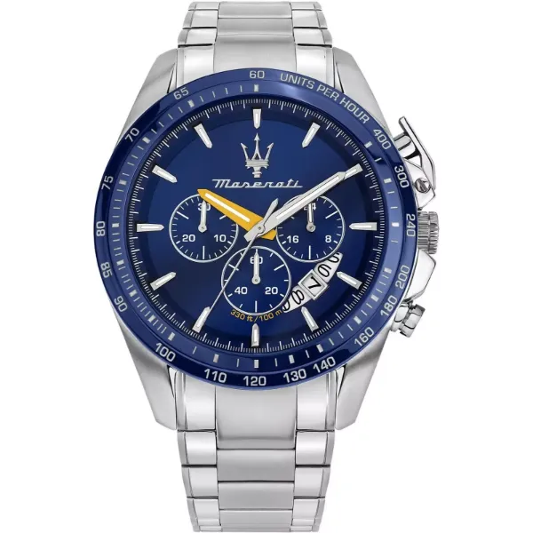 Maserati Modena Silver Stainless Steel Blue Dial Quartz Watch for Gents - R8871612039