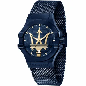 Maserati Potenza Blue Mesh Braselet Blue Dial Quartz Watch for Gents - R8853108008