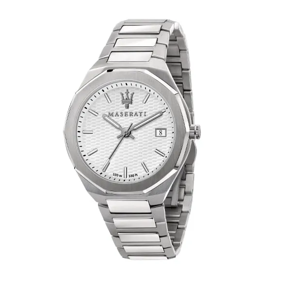 Maserati Stile Silver Stainless Steel Grey Dial Quartz Watch for Gents - R8853142005