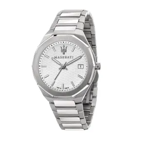 Maserati Stile Silver Stainless Steel Grey Dial Quartz Watch for Gents - R8853142005
