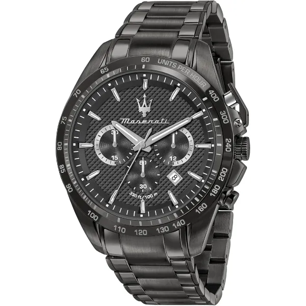 Maserati Traguardo Black Stainless Steel Black Dial Quartz Watch for Gents - R8873612045