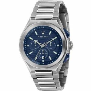 Maserati Triconic Silver Stainless Steel Blue Dial Quartz Watch for Gents - R8873639001