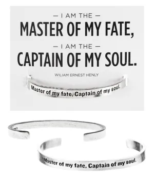 Master Of My Fate, Captain of my Soul Quotable Cuff Bracelet
