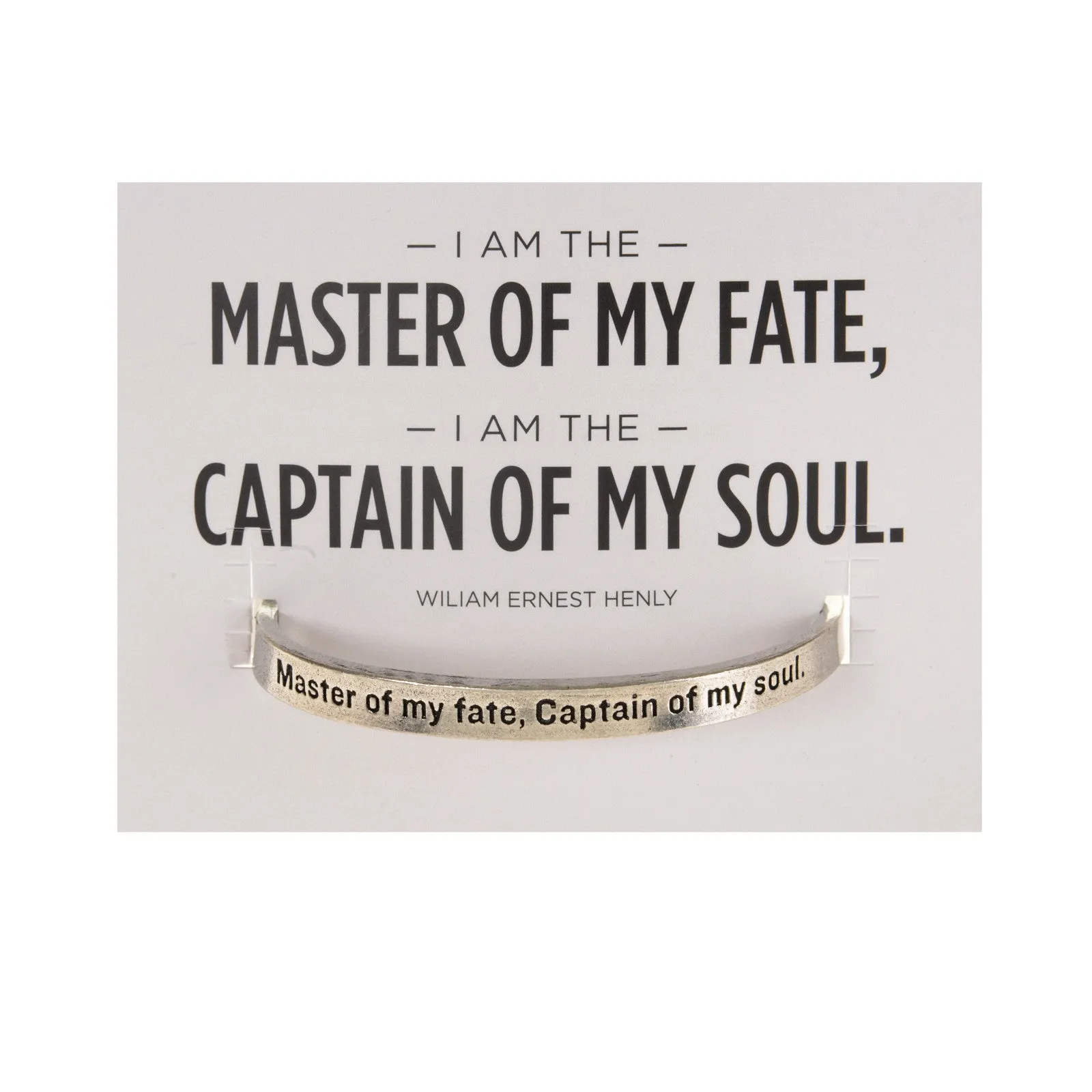 Master Of My Fate, Captain of my Soul Quotable Cuff Bracelet