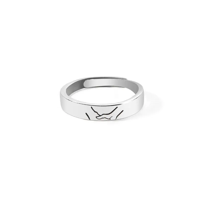 Matching Promise Couple Rings Adjustable Ring for Women Men Lovers Jewelry