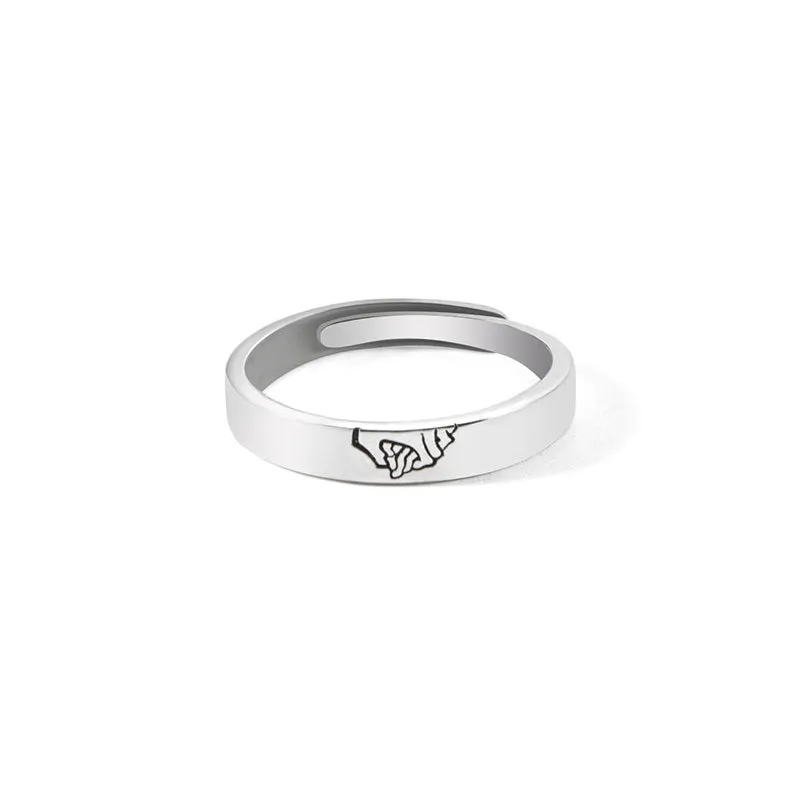 Matching Promise Couple Rings Adjustable Ring for Women Men Lovers Jewelry