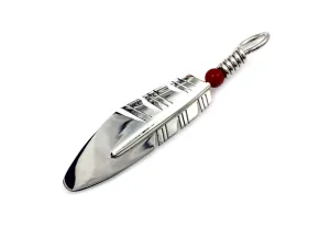 Medium Feather Pendant - Coral