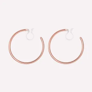 MEDIUM HOOP CLIP-ON EARRINGS IN ROSE GOLD