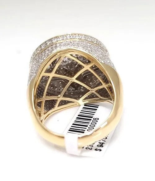Mens 2.50ct T.W. Diamond Raised Star Ring In 14k Yellow Gold
