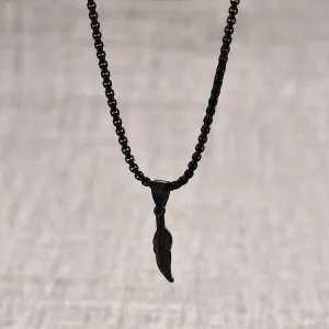 Men's Adjustable Feather Pendant Necklace