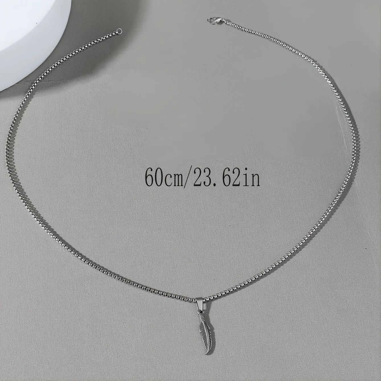 Men's Adjustable Feather Pendant Necklace