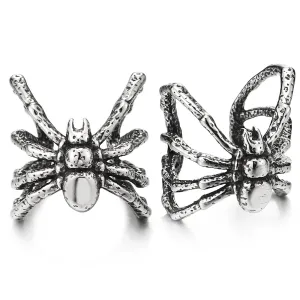 Mens Women Steel Vintage Spider Ear Cuff Ear Clip Non-Piercing Clip On Earrings