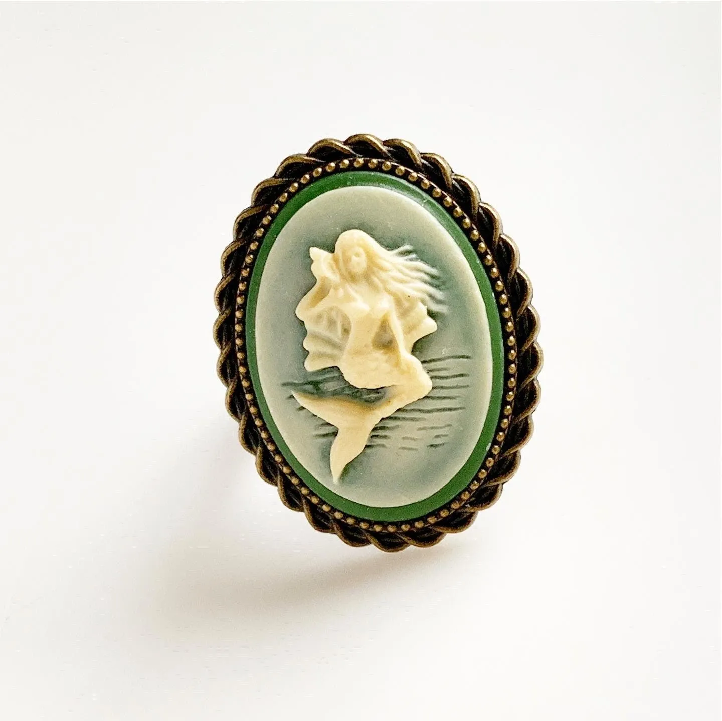 Mermaid Ring Cameo Adjustable Band