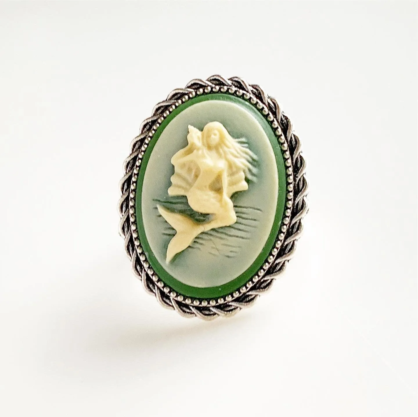 Mermaid Ring Cameo Adjustable Band