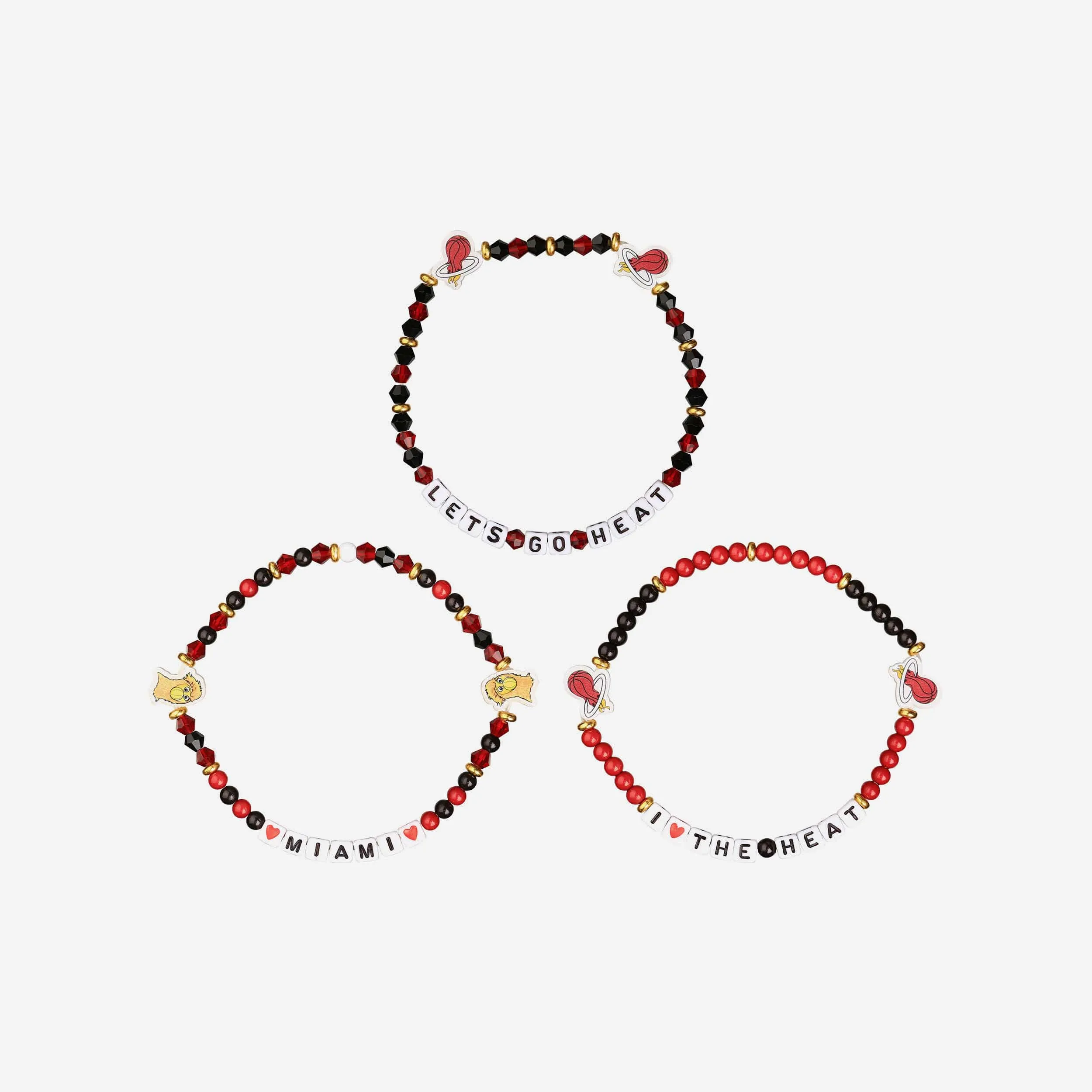 Miami Heat 3 Pack Friendship Bracelet