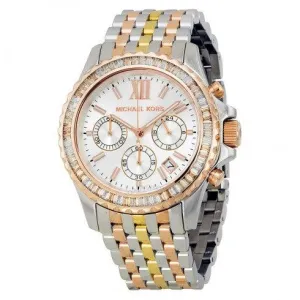 Michael Kors Everest Chronograph Silver Dial Tri-tone Watch MK5876