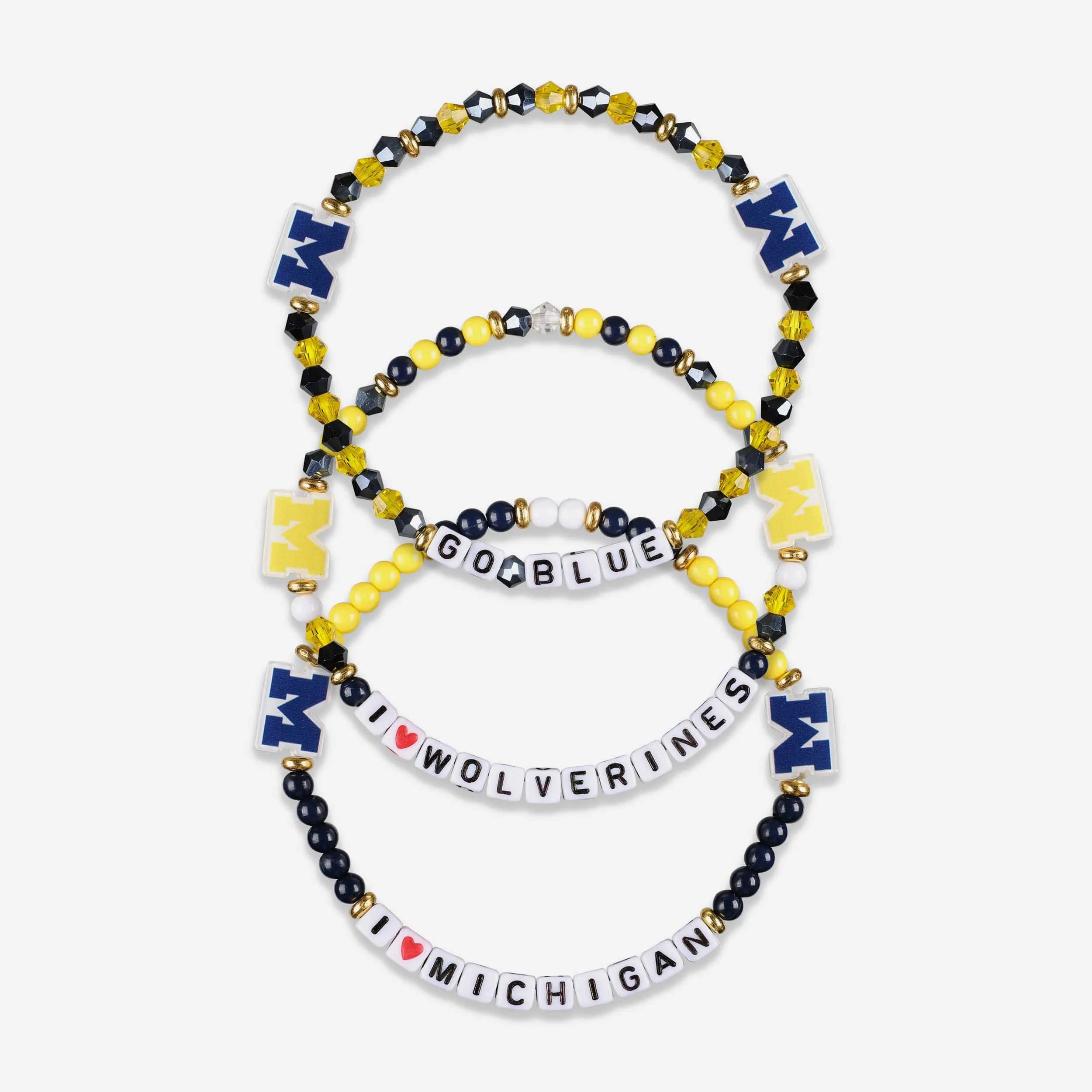 Michigan Wolverines 3 Pack Friendship Bracelet