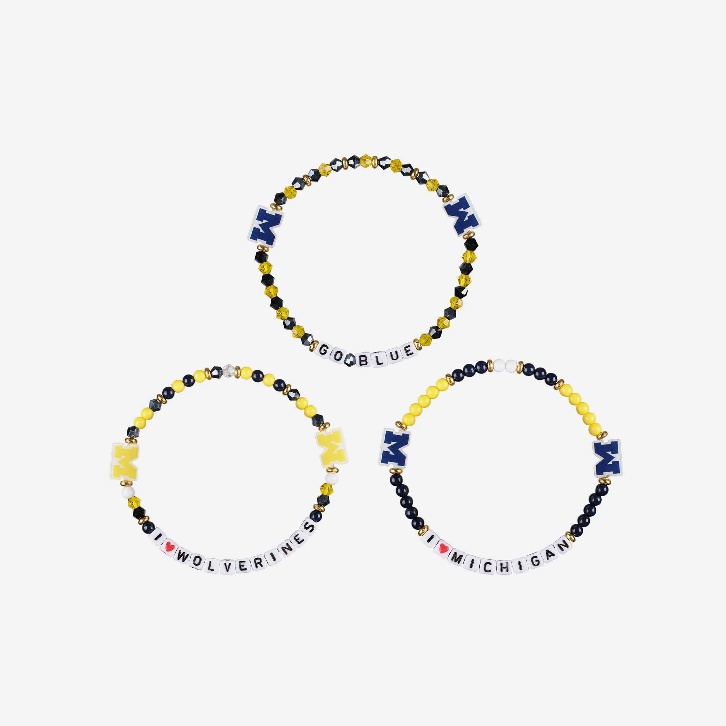 Michigan Wolverines 3 Pack Friendship Bracelet