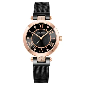 Mini Focus Black Mesh Bracelet Black Dial Quartz Watch for Ladies - MF0215L-03