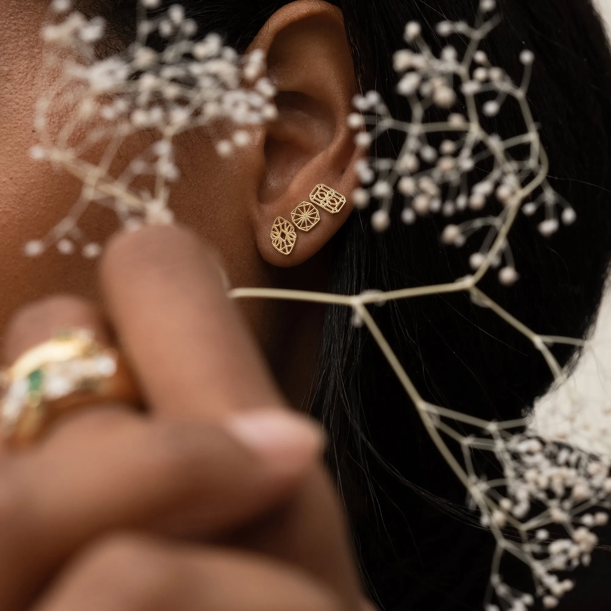 Mini Lace Deco Earrings - VIII
