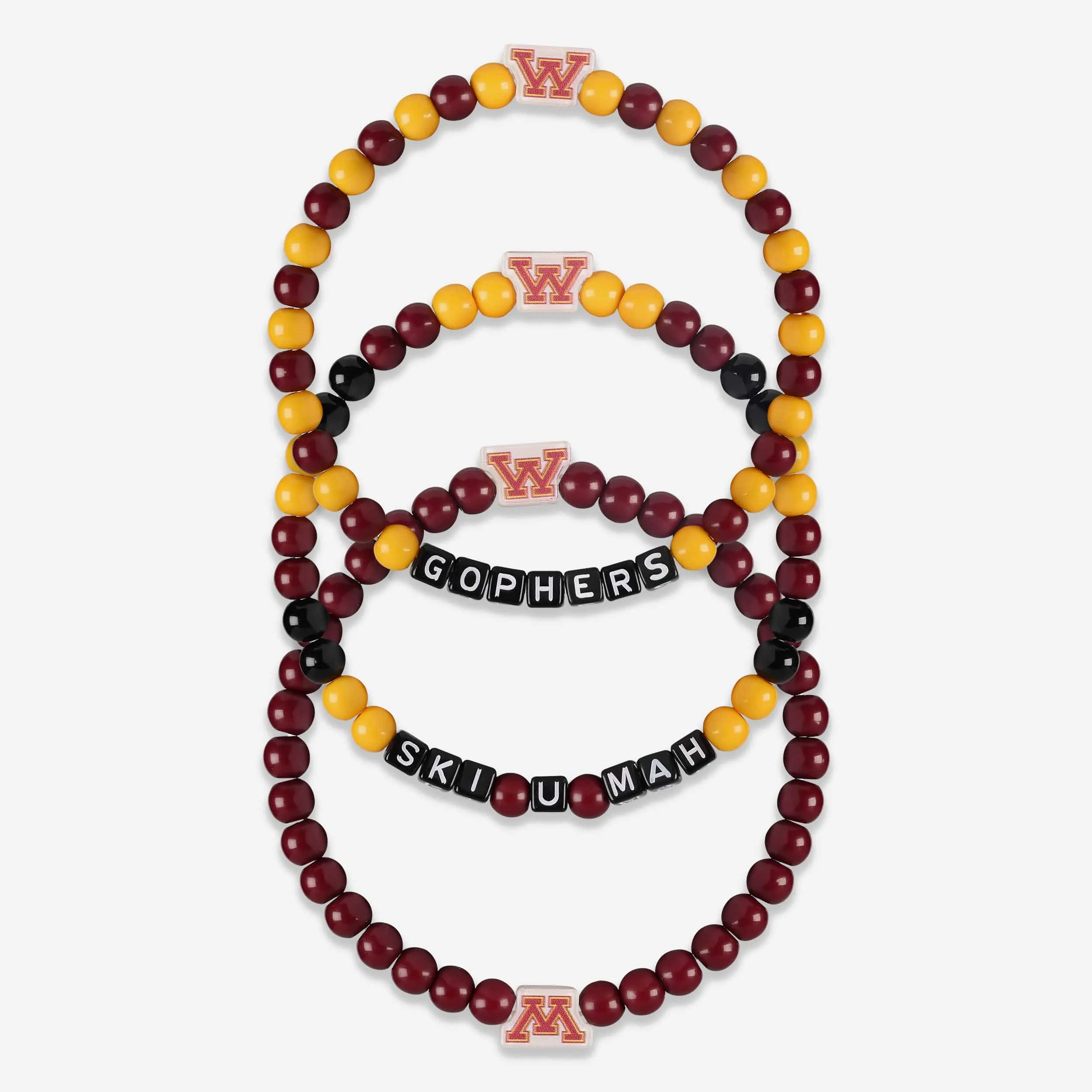 Minnesota Golden Gophers 3 Pack Beaded Friendship Bracelet