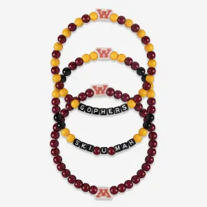 Minnesota Golden Gophers 3 Pack Beaded Friendship Bracelet