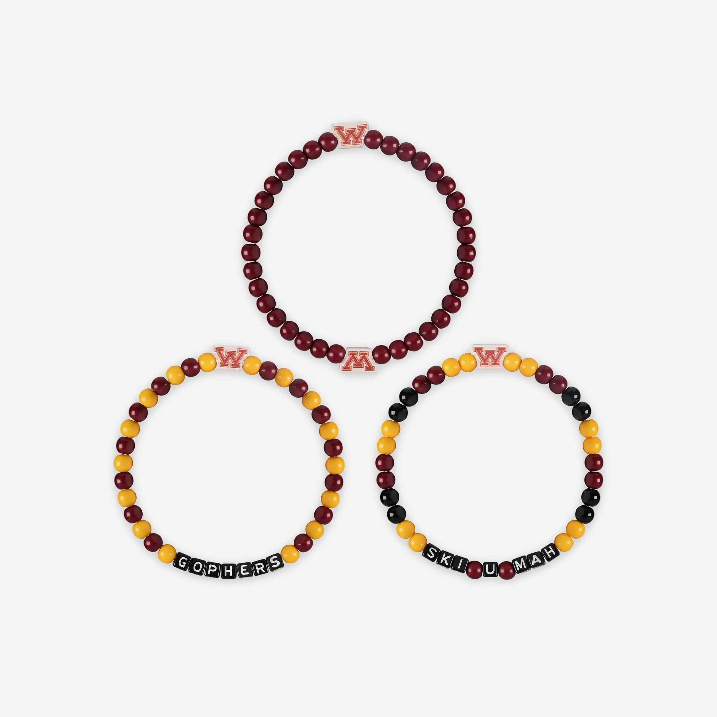 Minnesota Golden Gophers 3 Pack Beaded Friendship Bracelet