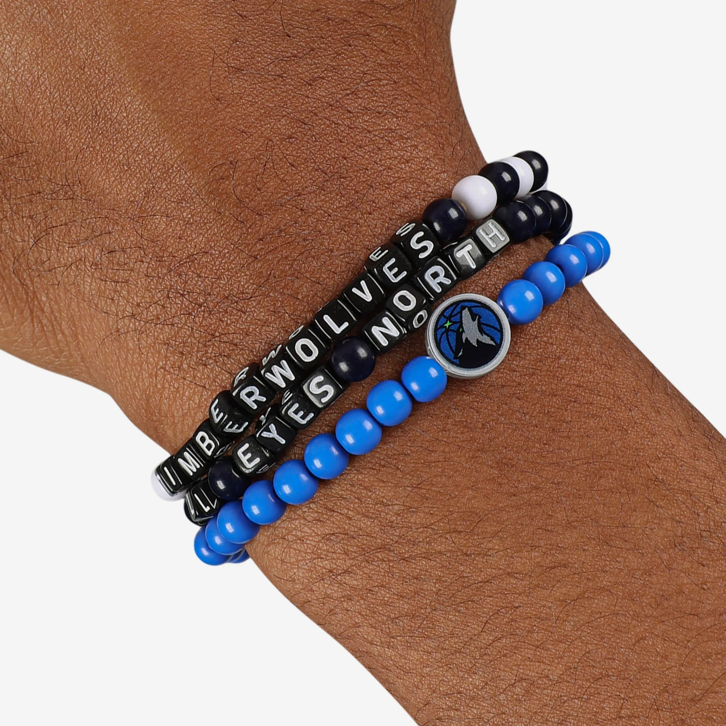 Minnesota Timberwolves 3 Pack Beaded Friendship Bracelet