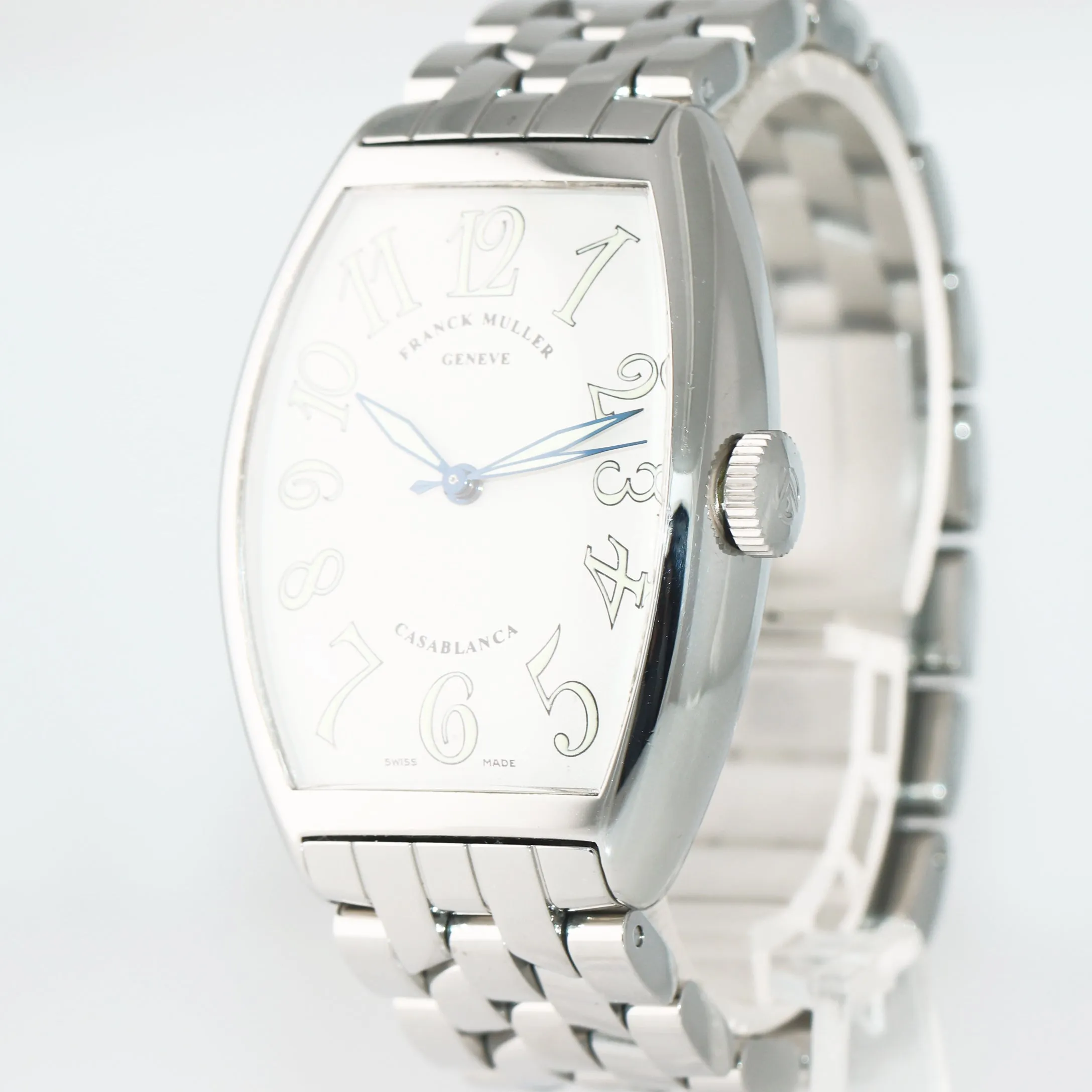 MINT Franck Muller Casablanca 5850 Stainless Steel Automatic Silver Arabic Watch