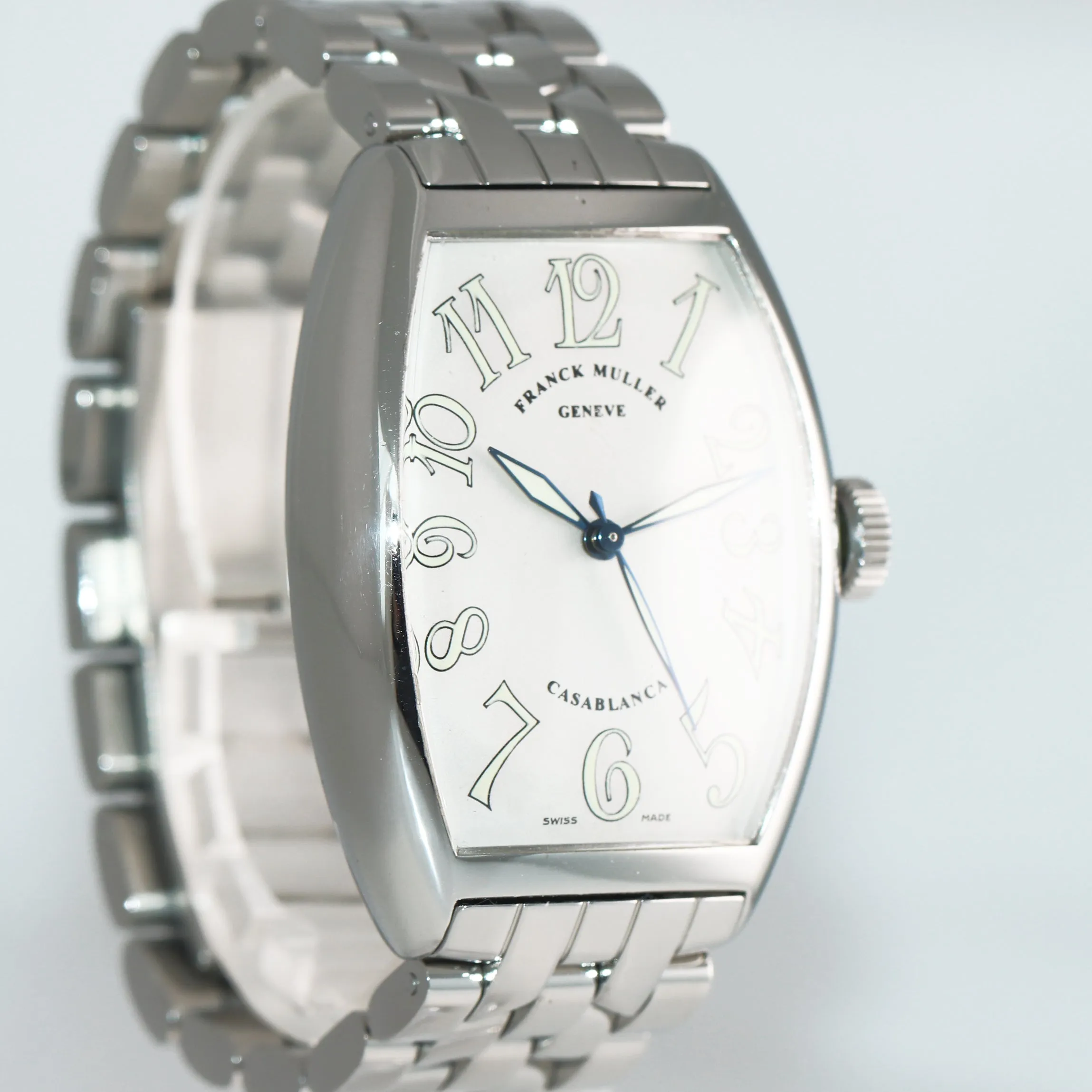 MINT Franck Muller Casablanca 5850 Stainless Steel Automatic Silver Arabic Watch