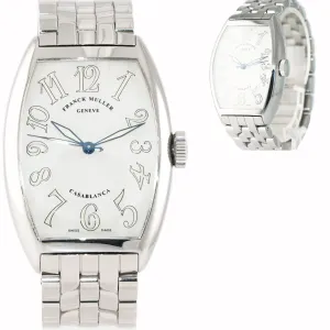MINT Franck Muller Casablanca 5850 Stainless Steel Automatic Silver Arabic Watch