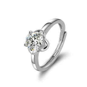 Moissanite Engagement & Wedding Ring