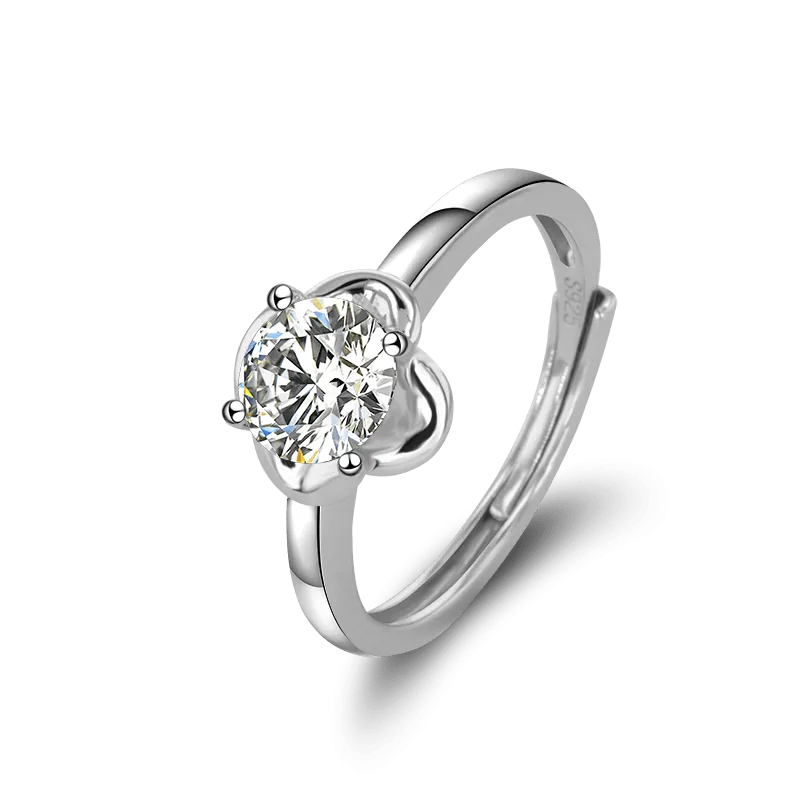 Moissanite Engagement & Wedding Ring