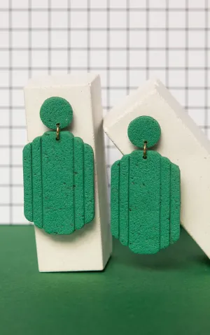 Monomakery - Art Deco Earrings Green