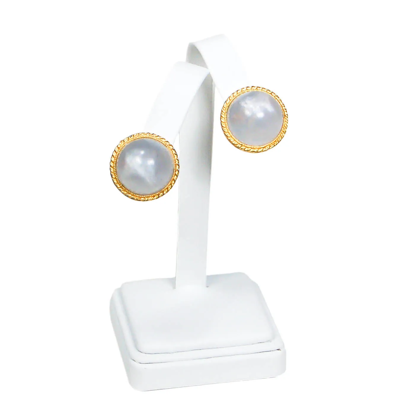 Moonstone Lucite Clip Earrings