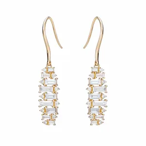 Mosaic Baguette Dangle Diamond Earrings