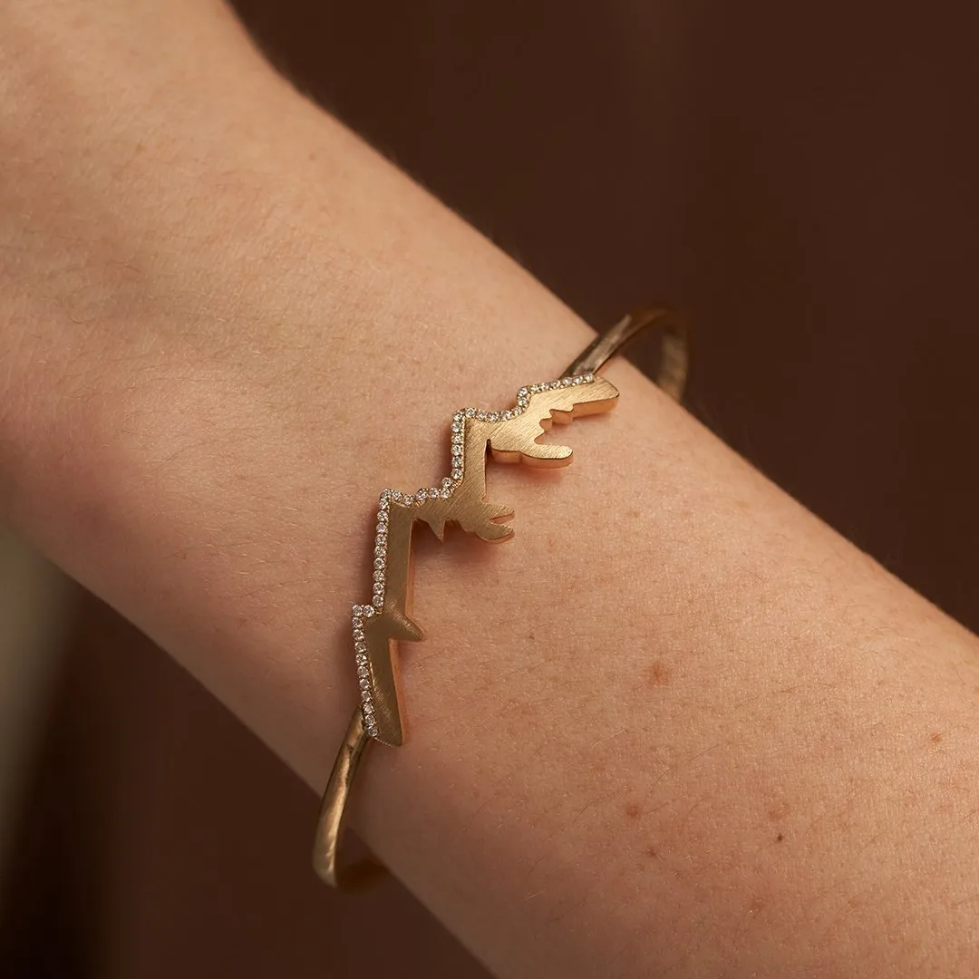 Mountain Bracelet with Diamond Lined Ridge