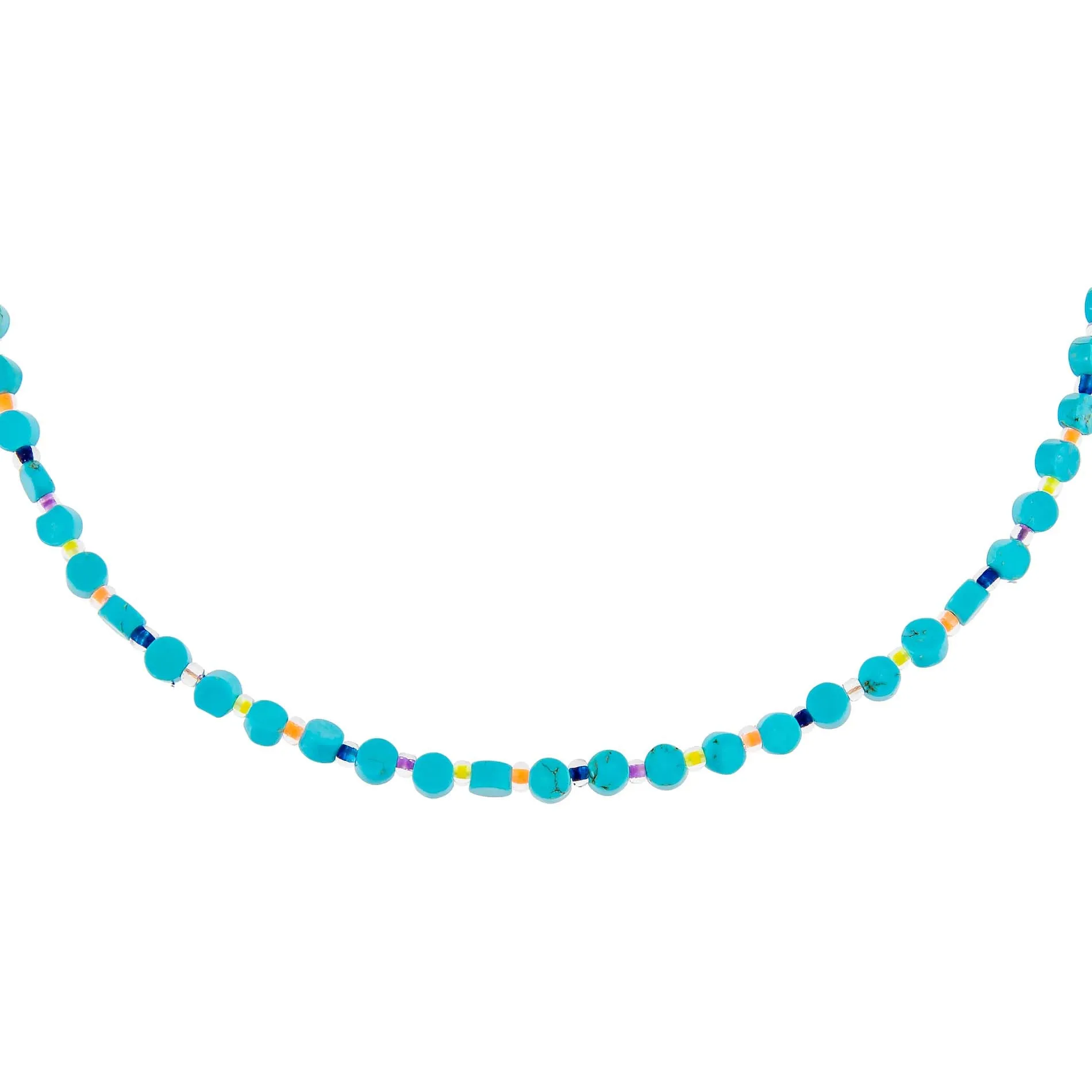 Multi Color X Turquoise Beaded Choker