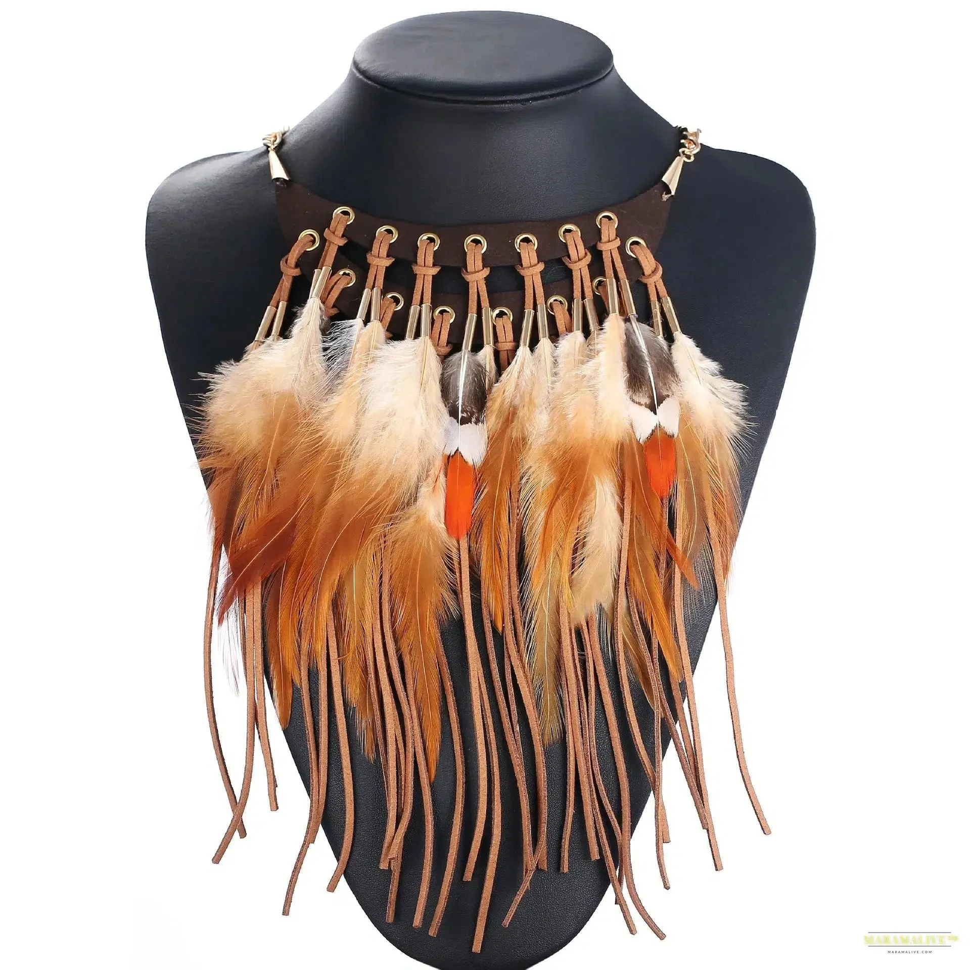 Multi-ethnic Elegant Fashion Statement Necklace 2023 New Latest Design Choker Feather Necklaces & Pendants Women Bijoux Jewelry