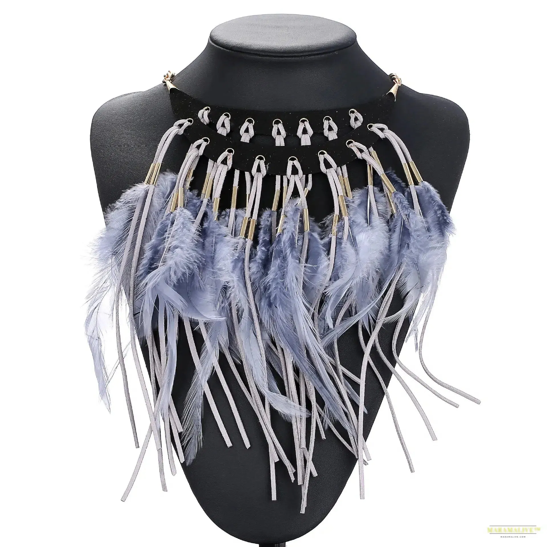 Multi-ethnic Elegant Fashion Statement Necklace 2023 New Latest Design Choker Feather Necklaces & Pendants Women Bijoux Jewelry