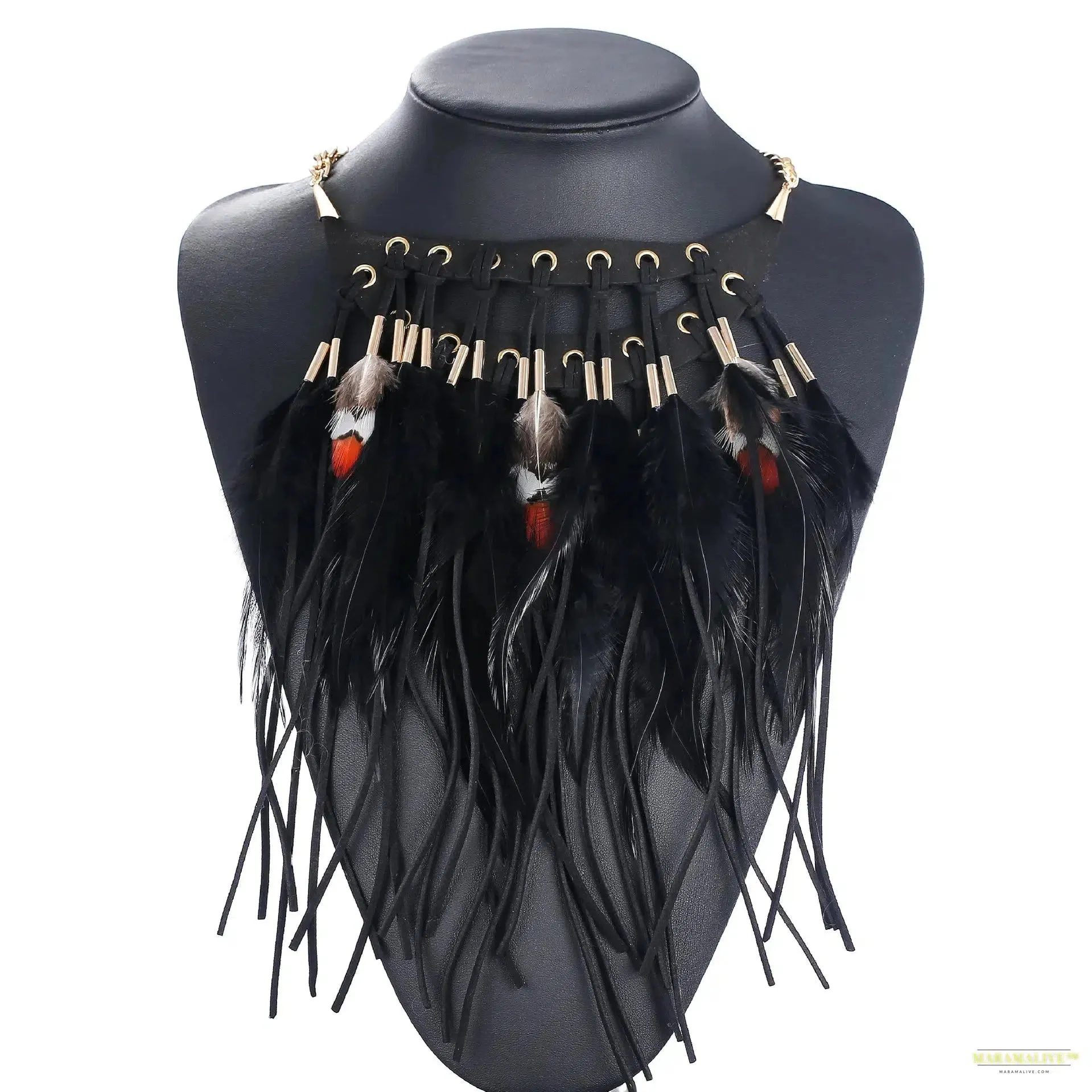 Multi-ethnic Elegant Fashion Statement Necklace 2023 New Latest Design Choker Feather Necklaces & Pendants Women Bijoux Jewelry