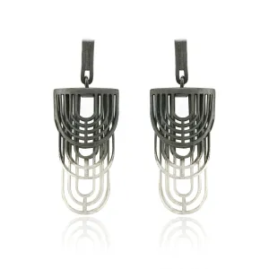 Mysterium Collection Oxidized Silver Silver "Art Deco" Earrings