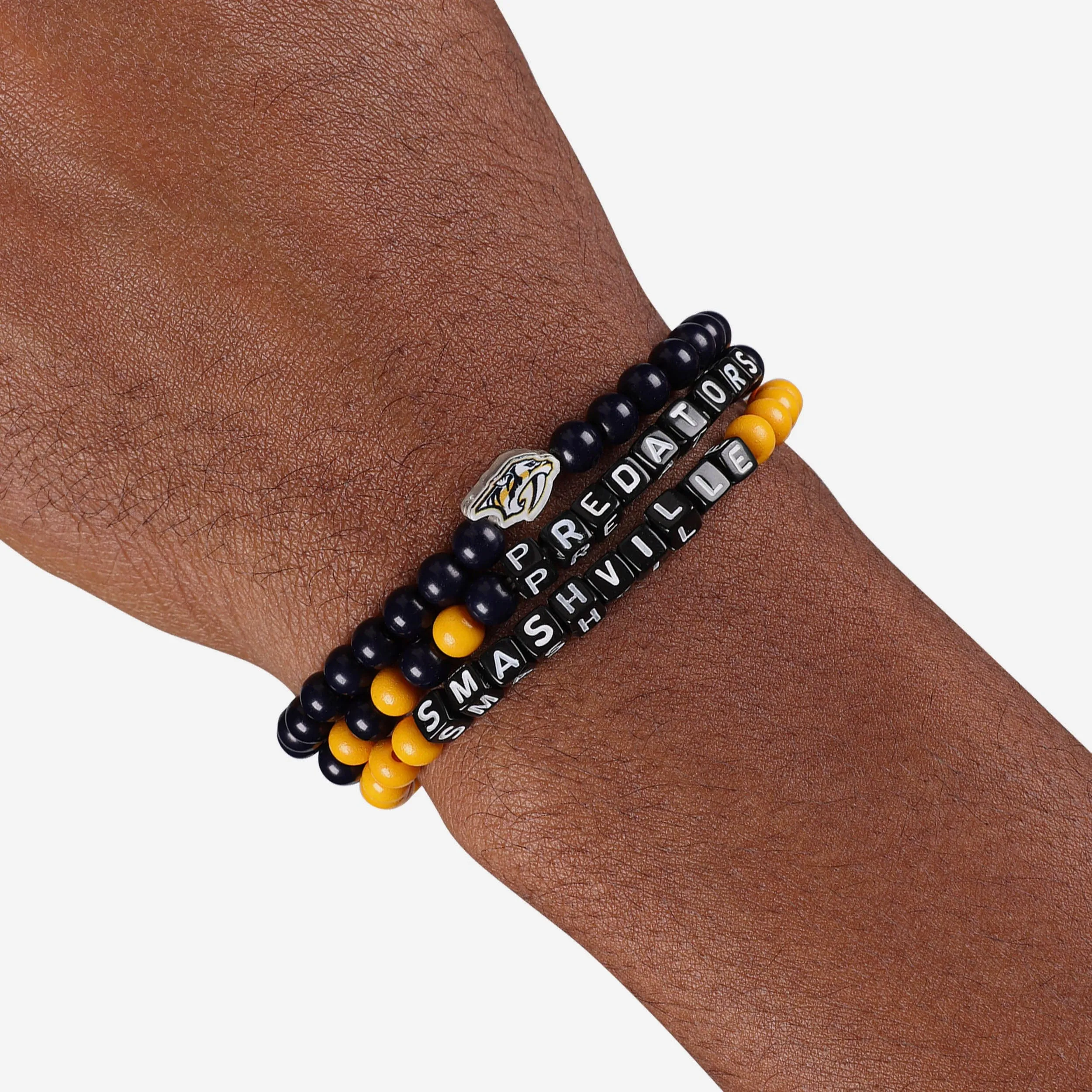 Nashville Predators 3 Pack Beaded Friendship Bracelet