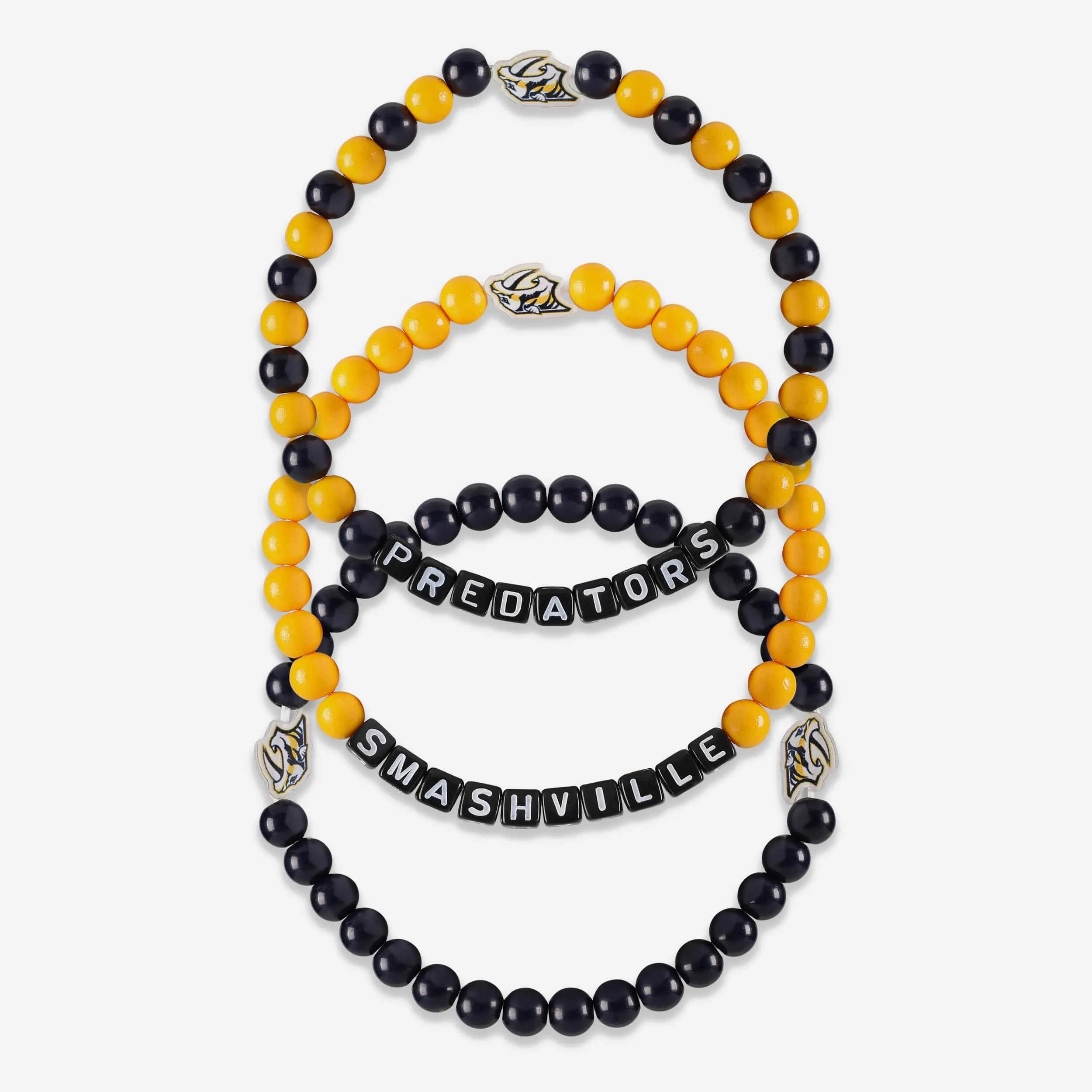Nashville Predators 3 Pack Beaded Friendship Bracelet